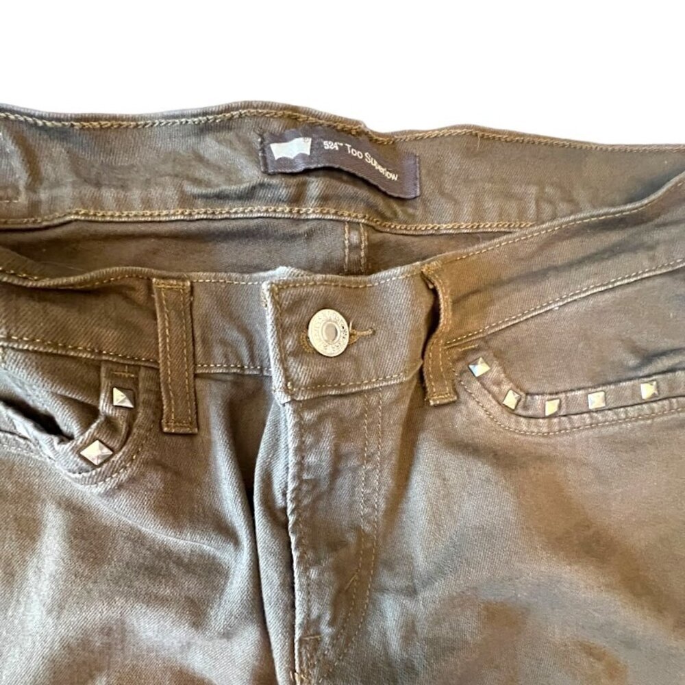 Levis Green 524 Too Superlow Skinny Jeans 13M - Picture 8 of 9